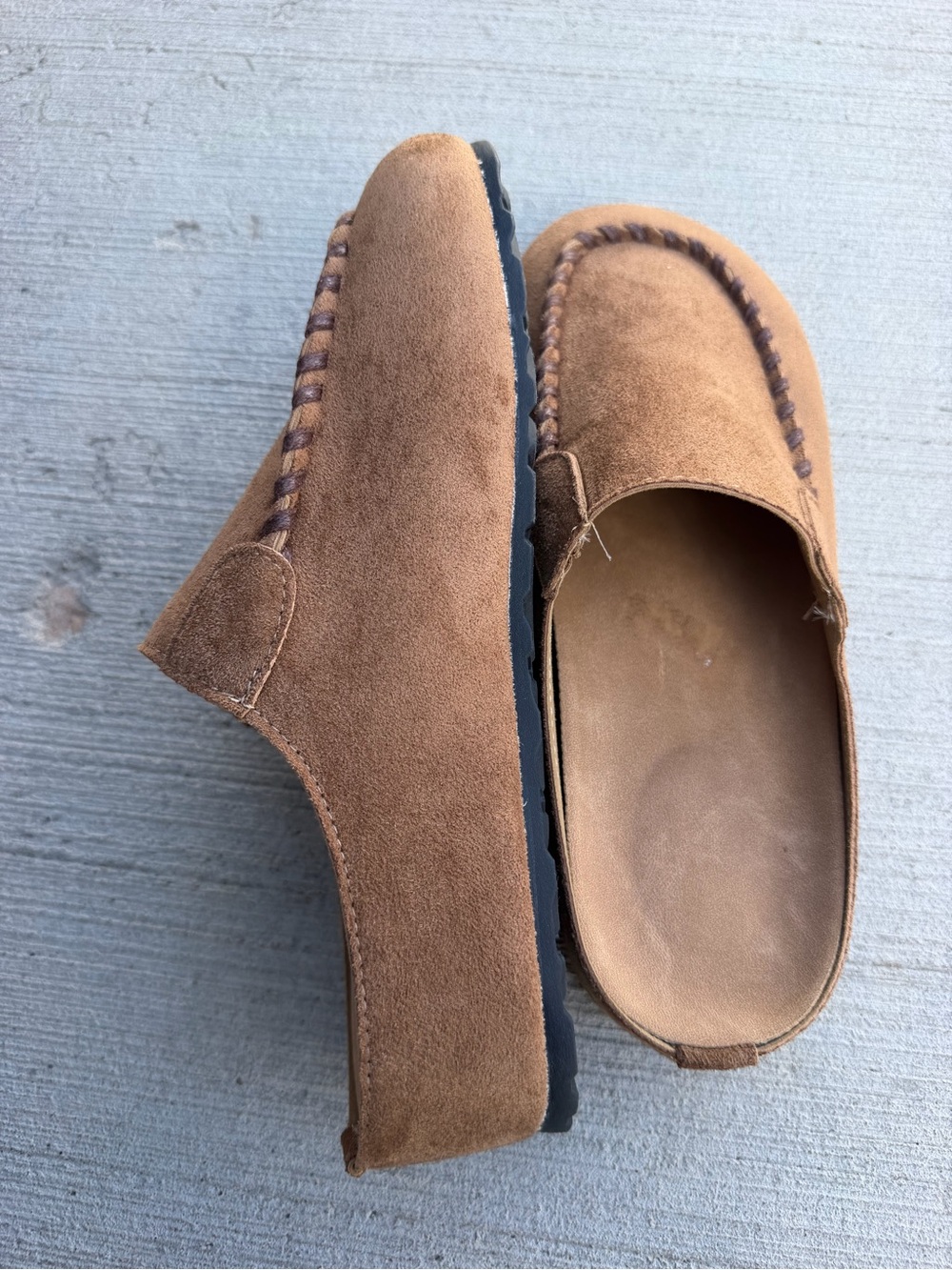 Womens Slip-On Suede Mule - Brown - Picture 3 of 4